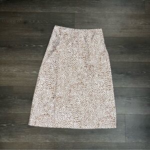 J.Crew‎ Pull On Slip Skirt Leopard Animal Print Satin Skirt Women Small NWT